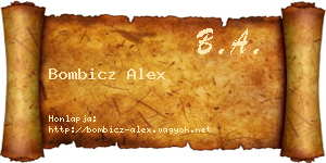 Bombicz Alex névjegykártya